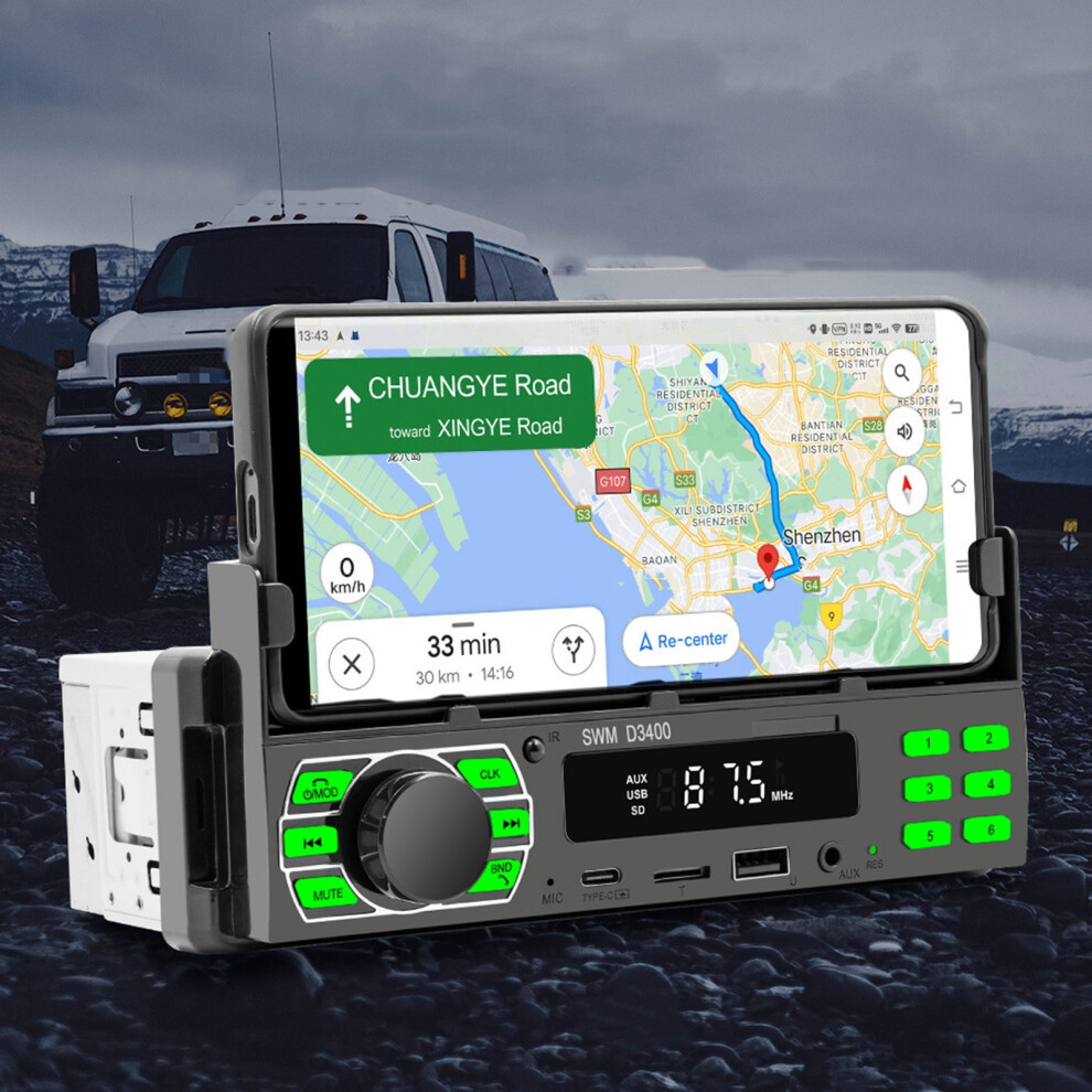 12V Car Mp3 Player With Fm Radio Bluetooth Usb Aux Sd 9043876459450