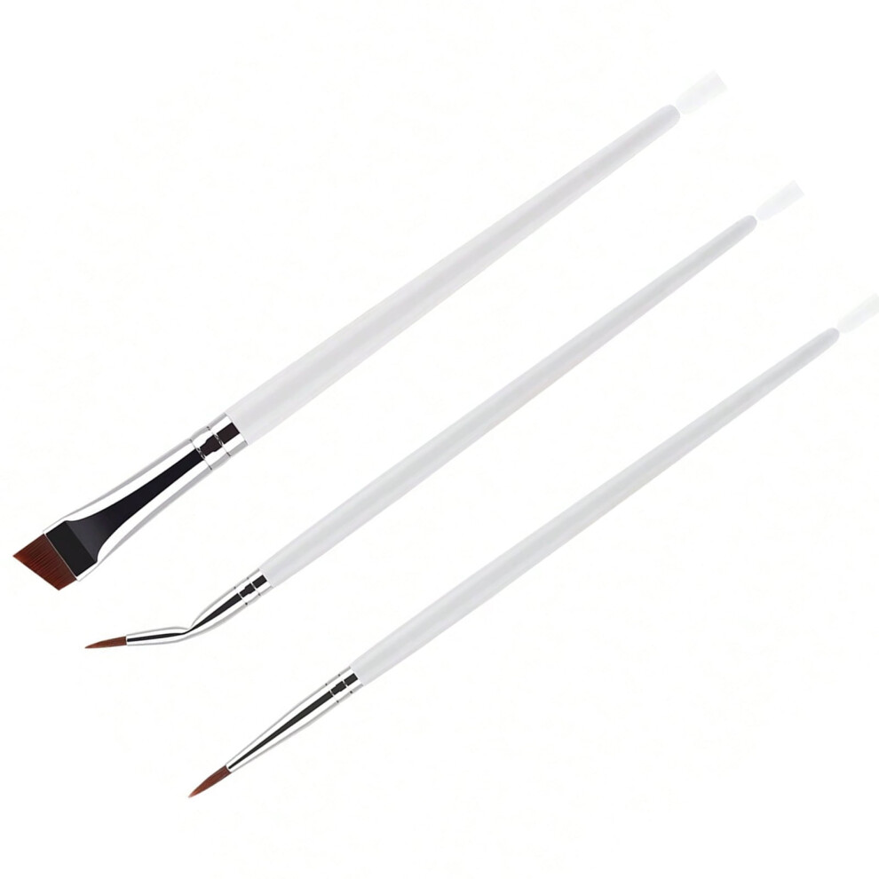Angled Eyeliner Brush Set Synthetic Bristles 3pcs