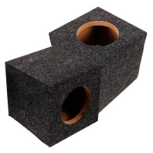 Subwoofer Speaker Box Black Wooden Enclosure 1 Pair