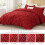 Red King Comforter Set Boho Pintuck 3-Piece 7