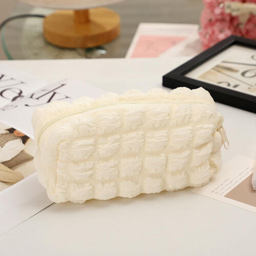 Turmeric Pencil Case Soft Bubble Grid Large Capacity