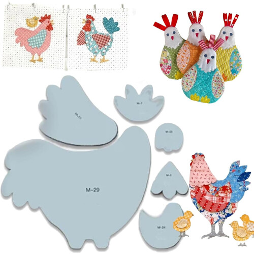Chicken Quilting Template Set Acrylic Ruler Stencil