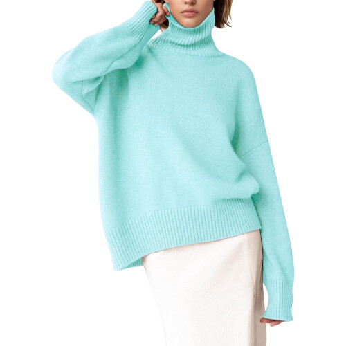 Dames coltrui, grof gebreid, pullover met lange mouwen