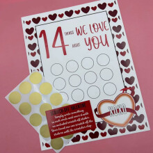 Carte-cadeau Ă gratter pour la Saint-Valentin avec 14 dates romantiques