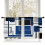 Sheer Curtains Abstract Black Blue Geometric Stripe 52x54 1