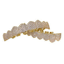 Crystal Gel Dentures Grill Top and Bottom Halloween Gold