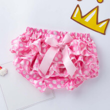 Baby Cotton Ruffle Briefs with Bowknot and Elastic Waist