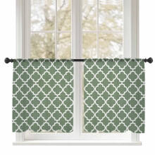 Moroccan Sheer Curtains Sage Green 52x45 Inch 2 Panels