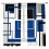 Sheer Curtains Abstract Black Blue Geometric Stripe 52x72 1