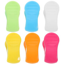Plastic Bag Clips Assorted Colours 6-Pack