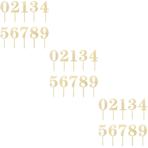 Gold Number Cake Topper Set 3 Pieces 2
