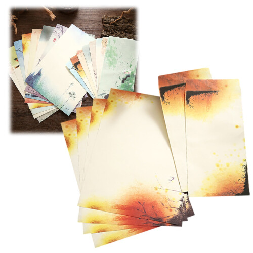 Retro Kawaii Greeting Cards with Envelopes 4-Pack