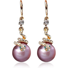 Snake Pearl Earrings Gold Plated Vintage Gothic Drop