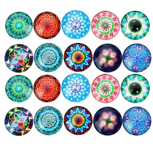 Glass Dome Flatback Cabochons 20mm 20 pcs