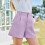 Shorts infantis de uniforme, cintura alta, elásticos e com pernas largas, roxos. 5