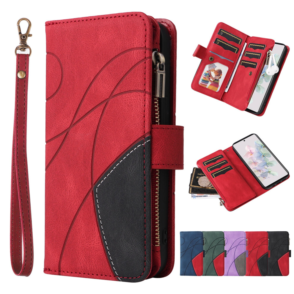 Iphone 13 Mini Wallet Case Magnetic Pu Leather Folio Red 9422877624294