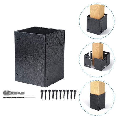ROSENICE Mailbox Post Sleeve L-Shaped Metal 1 Set