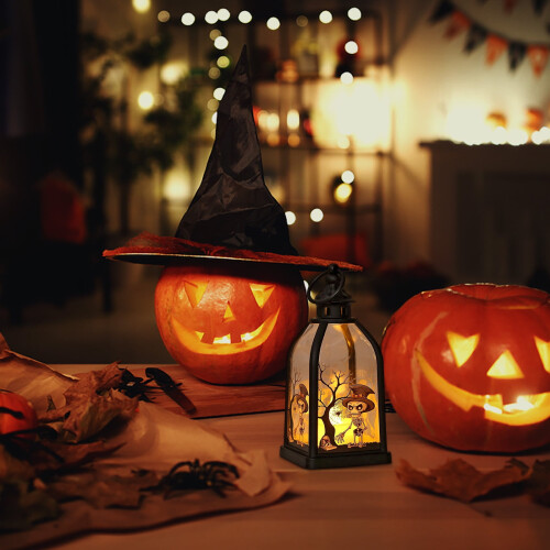 Halloween LED handheld lantern battery-powered portable 1