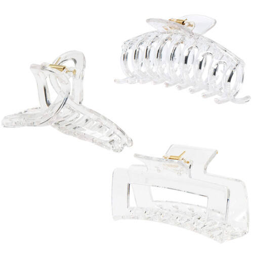 Clear Claw Clips Polycarbonate Large Jaw 12pcs