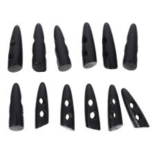Coat Sewing Button Black Wood 50 pcs 1.4 x 0.5 x 0.5 in