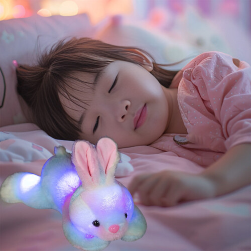 LED Glow Bunny Plush Night Light 14 Inch Multicolor