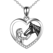 Horse Heart Necklace 925 Sterling Silver Pendant
