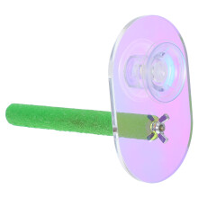 Natural Wood Bird Perch with Multi Acrylic Cups for Parrot