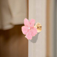 Pink Zinc Alloy Flower Pull Handle for Cabinet Drawer