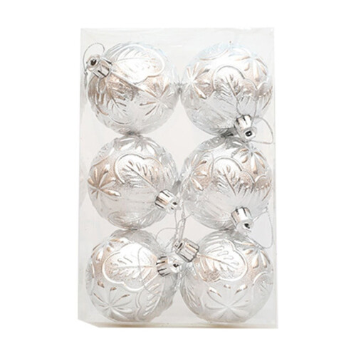 Christmas Balls Shatterproof Silver 2.4 Inch 6-Pack 1
