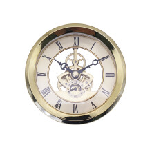 Quartz Clock Silent Metal Gear 103mm Gold