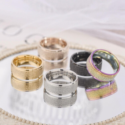 Bague de couple givrée, taille ajustable 1