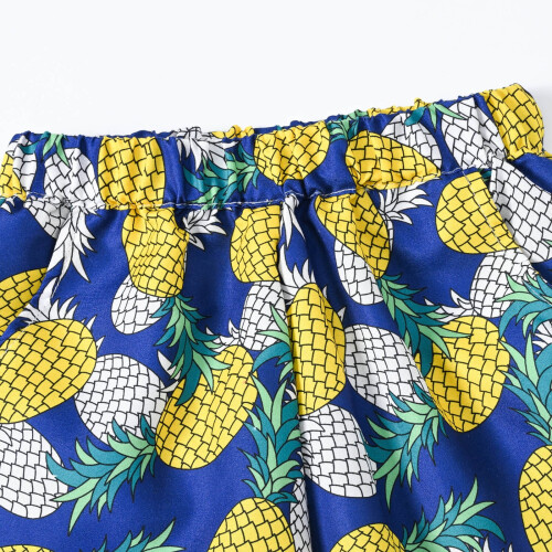 Boys' pineapple-print swim trunks navy 1-2 years 2