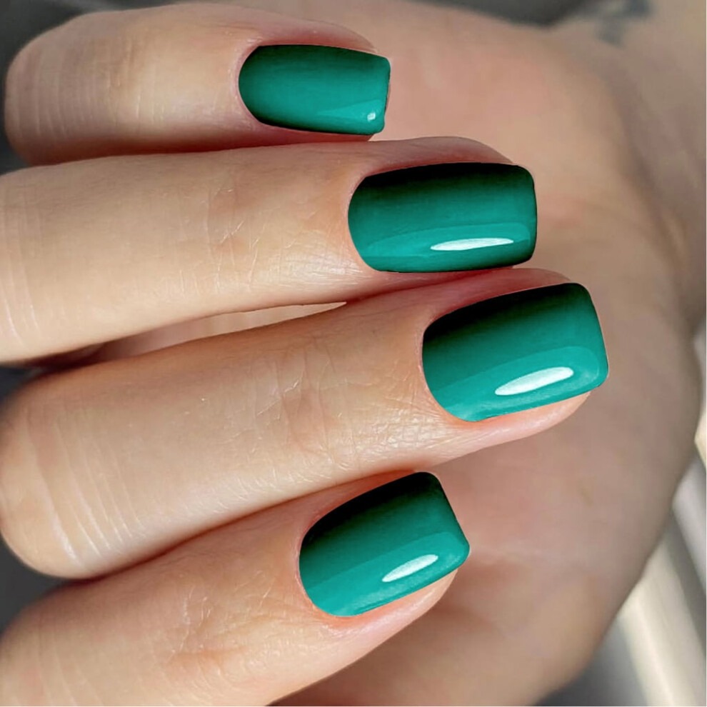 French artificial nails square glossy finish 24 pcs