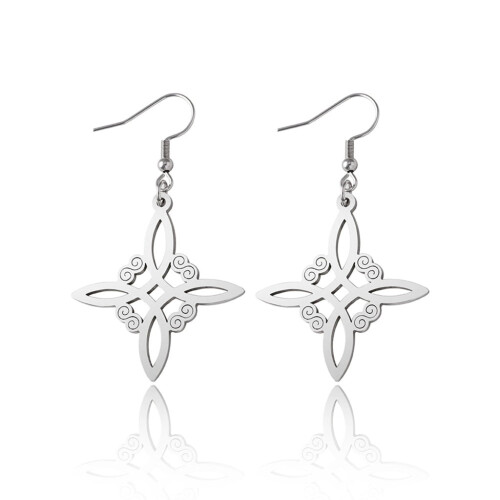 Alloy Witchcraft Drop Earrings Witch Knot Amulet
