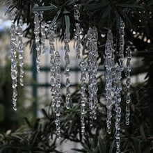 Clear Acrylic Icicle Christmas Tree Ornaments (12 pcs)