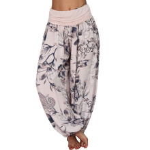 Women's Linen Palazzo Pants High Waist Loose Wide Leg Pink