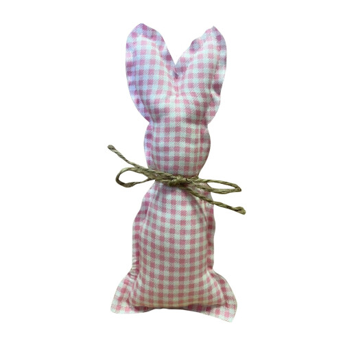 Easter Bunny Tiered Tray Decor Fabric Stuffed Rabbit 9.6