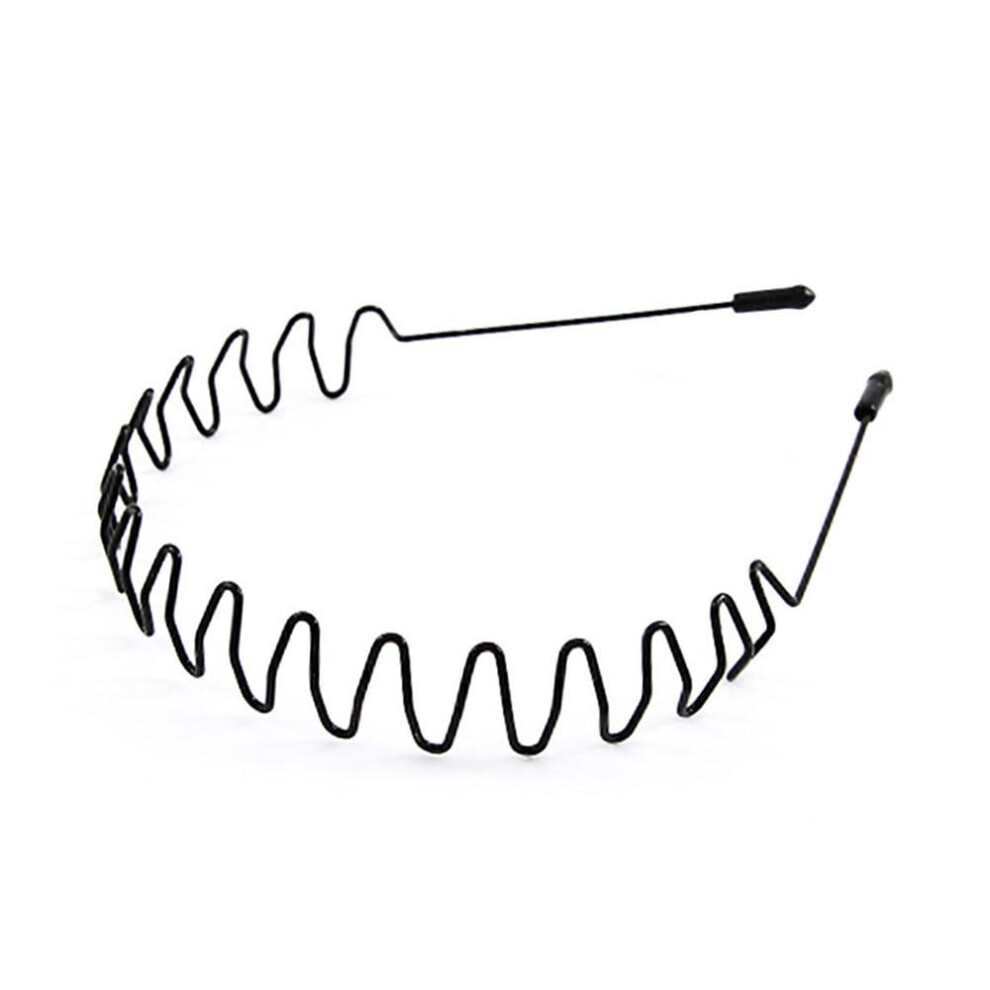 Acrylic Alloy Black Wave Headband Unisex Lightweight
