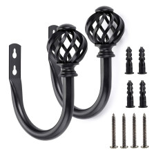 Metal Curtain Holdbacks Golden Wall-Mounted Tie Back Hooks