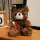 Graduation Bear Plush Doll Dark Brown 7.1 inch 1