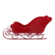 Traîneau rouge décoratif pour cheminée, en plastique, 1