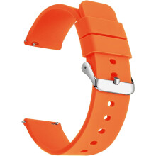 Silicone Watch Band Quick Release Soft Rubber 20mm Orange