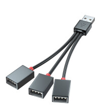 Cabo divisor USB 2.0, 1 macho para 3 fêmeas