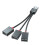 Cabo divisor USB 2.0, 1 macho para 3 fêmeas 1
