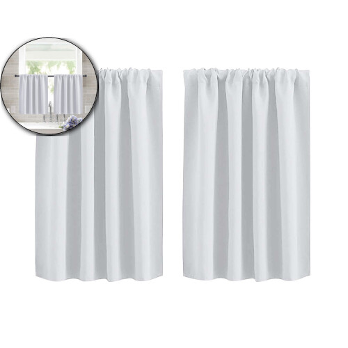 Short Blackout Curtains Thermal Insulated White