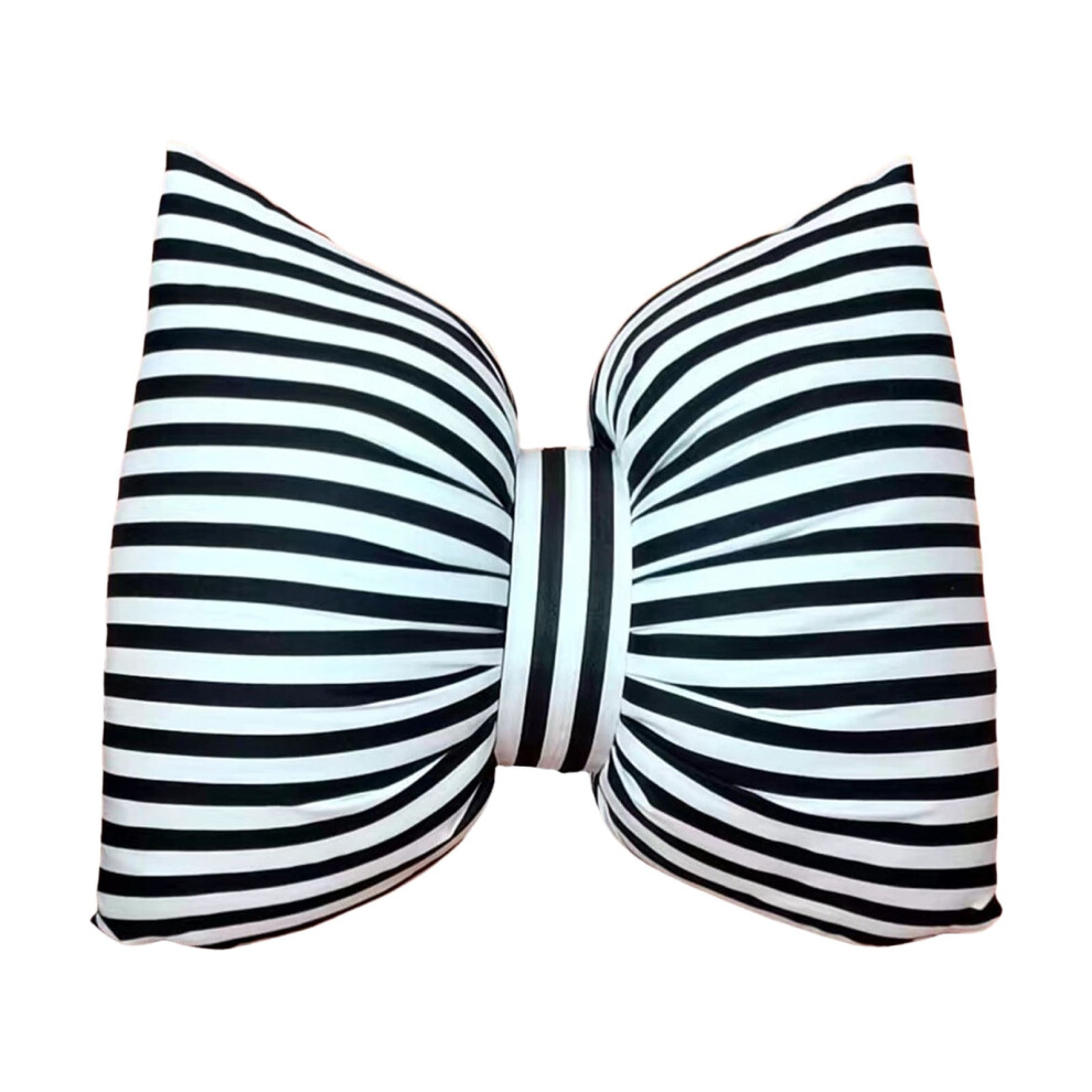 Handmade striped bow pillow 20x54 inches washable satin