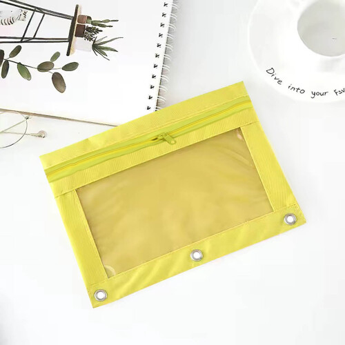 Κασετίνα Oxford Cloth 3-Ring Binder Μεγάλης Χωρητικότητας Κίτρινη