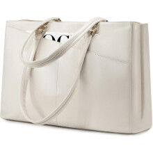 Laptoptas voor dames, 15,6 inch, waterdicht, beige