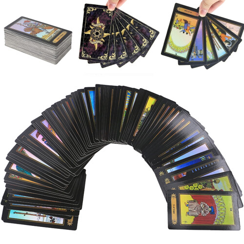 Holografisk tarotlek med guidebok 78 kort