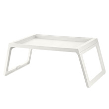 Opklapbare bedtafel van kunststof, draagbaar laptopbureau met opbergruimte.